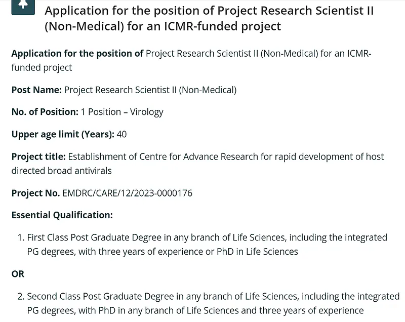 IISER Mohali Recruitment 2026: Applications Invited for Project Research Scientist-II (Non-Medical) Position Under ICMR-Funded Project