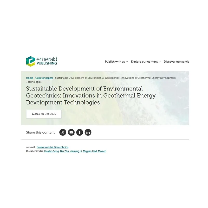 Sustainable Development of Environmental Geotechnics: Innovations in Geothermal Energy Development Technologies