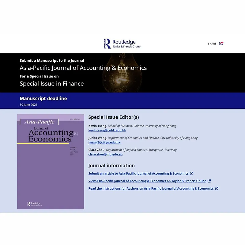 Special Issue in Finance