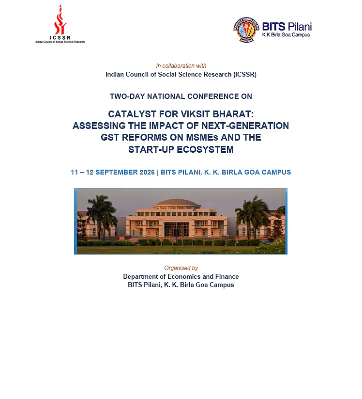 ICSSR-Sponsored National Conference 2026 at BITS Pilani Goa – Call for Papers