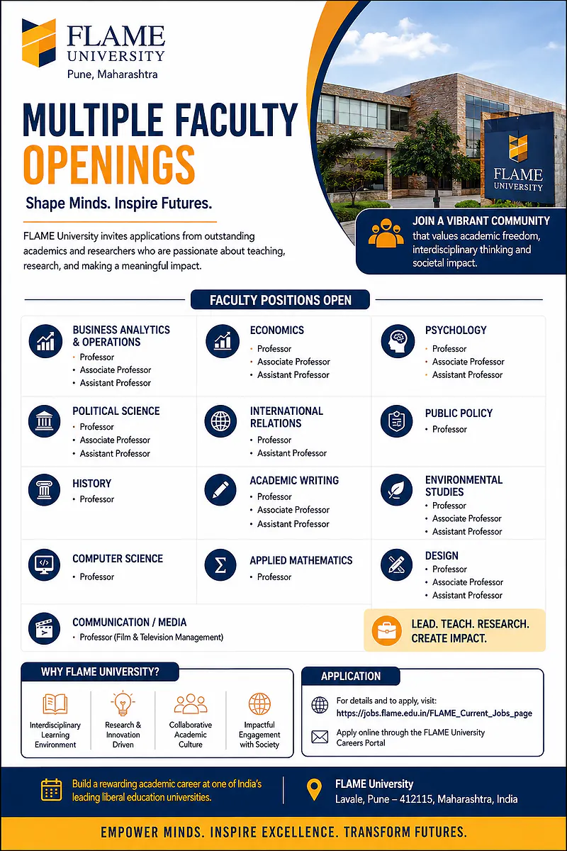 Faculty Openings: FLAME University