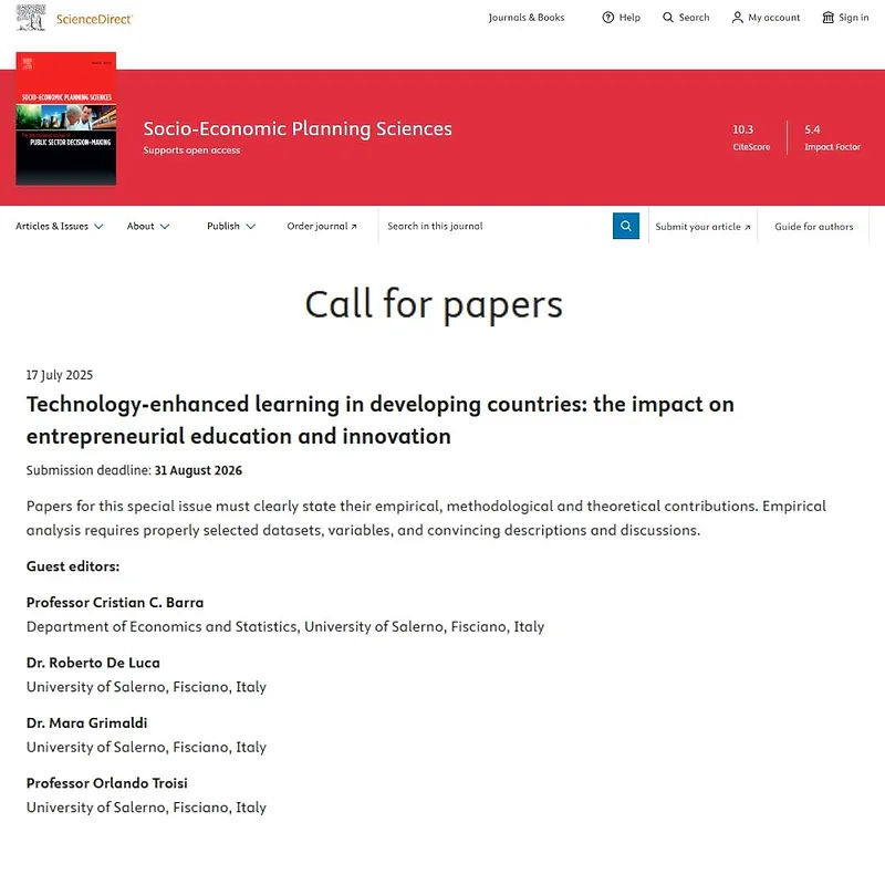 “Technology-enhanced learning in developing countries: the impact on entrepreneurial education and innovation”