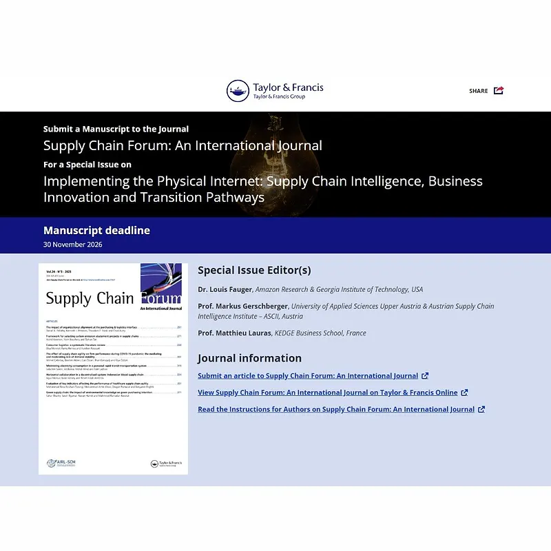 𝗜𝗺𝗽𝗹𝗲𝗺𝗲𝗻𝘁𝗶𝗻𝗴 𝘁𝗵𝗲 𝗣𝗵𝘆𝘀𝗶𝗰𝗮𝗹 𝗜𝗻𝘁𝗲𝗿𝗻𝗲𝘁: 𝗦𝘂𝗽𝗽𝗹𝘆 𝗖𝗵𝗮𝗶𝗻 𝗜𝗻𝘁𝗲𝗹𝗹𝗶𝗴𝗲𝗻𝗰𝗲, 𝗕𝘂𝘀𝗶𝗻𝗲𝘀𝘀 𝗜𝗻𝗻𝗼𝘃𝗮𝘁𝗶𝗼𝗻 𝗮𝗻𝗱 𝗧𝗿𝗮𝗻𝘀𝗶𝘁𝗶𝗼𝗻 𝗣𝗮𝘁𝗵𝘄𝗮𝘆𝘀