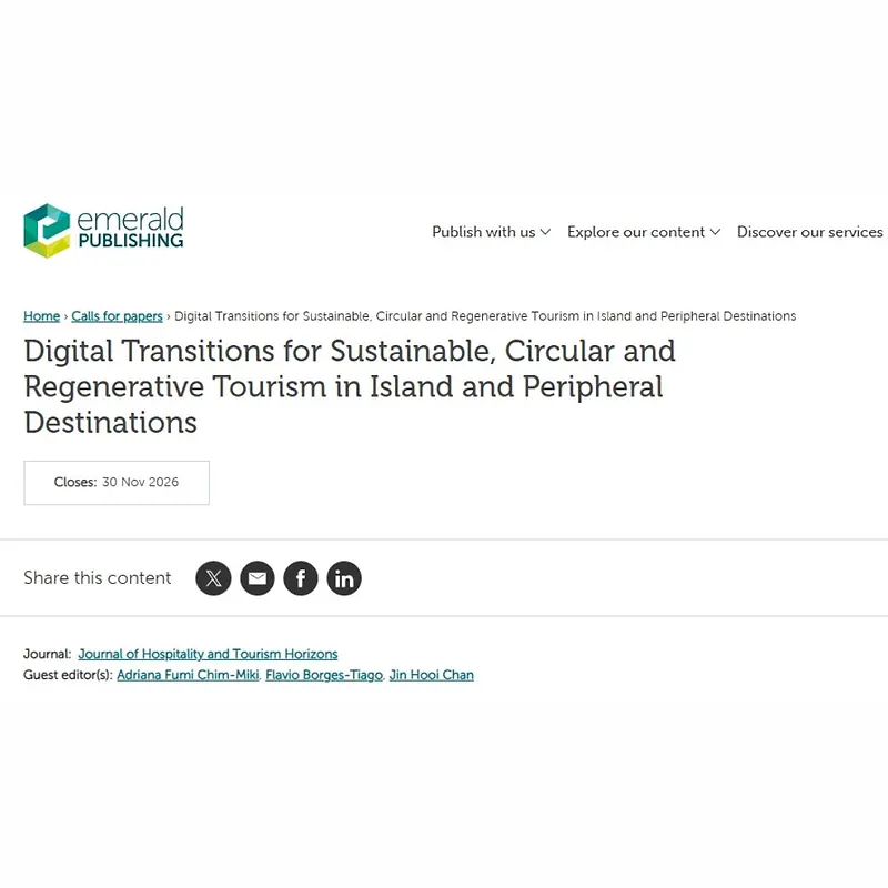Digital Transitions for Sustainable, Circular and Regenerative Tourism in Island and Peripheral Destinations