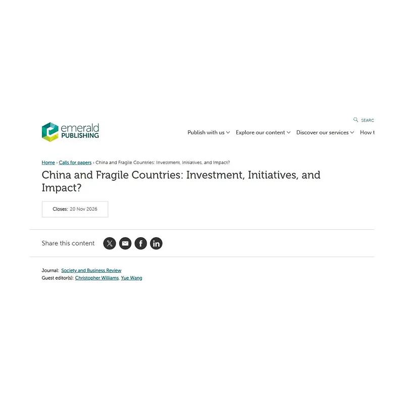 China and Fragile Countries: Investment, Initiatives, and Impact?