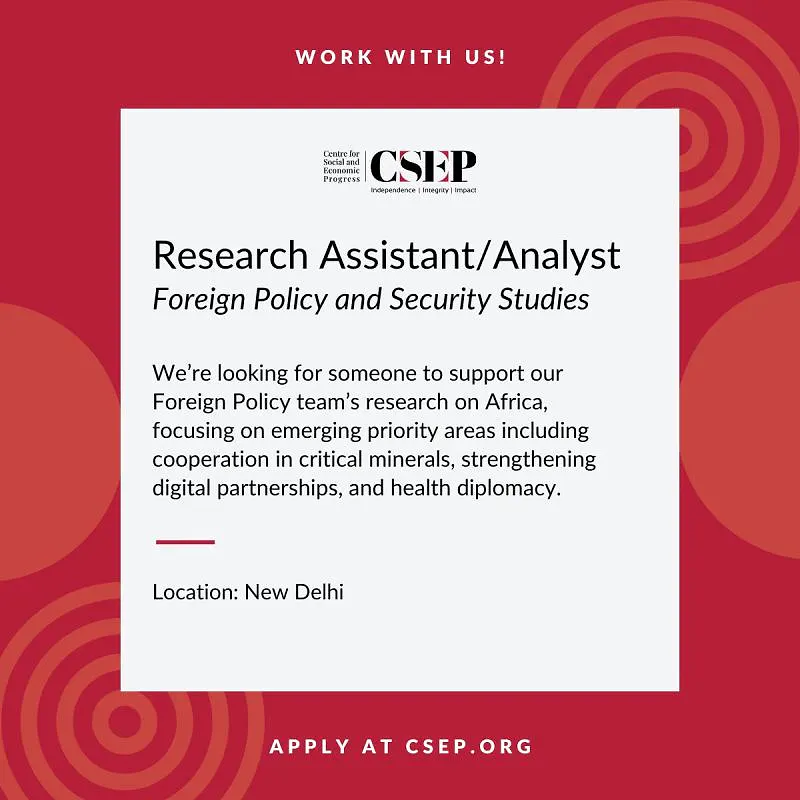 Research Assistant/Analyst – Foreign Policy and Security Studies