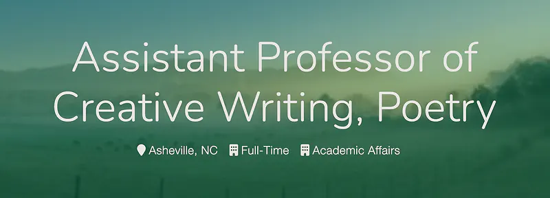 Faculty Opportunity: Assistant Professor of Creative Writing, Poetry – Warren Wilson College