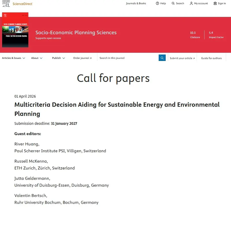 Multicriteria Decision Aiding for Sustainable Energy and Environmental Planning