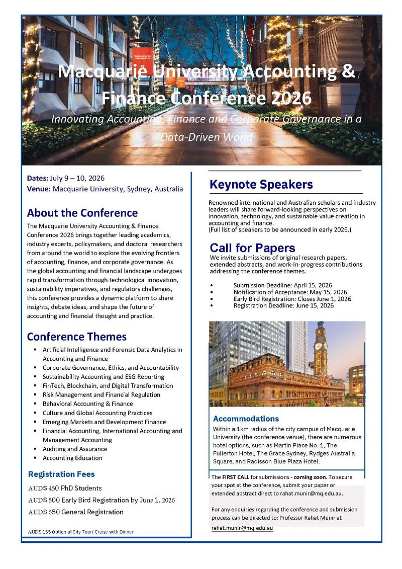 Macquarie University Accounting & Finance Conference 2026