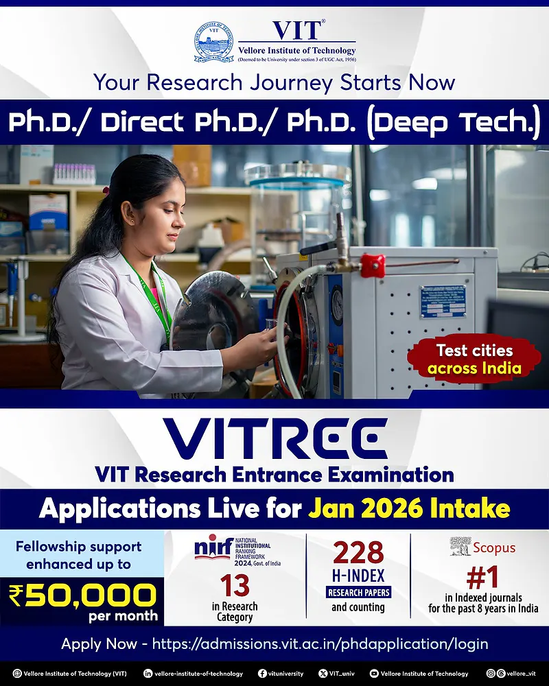 VIT - PhD Admission January Session - 2026