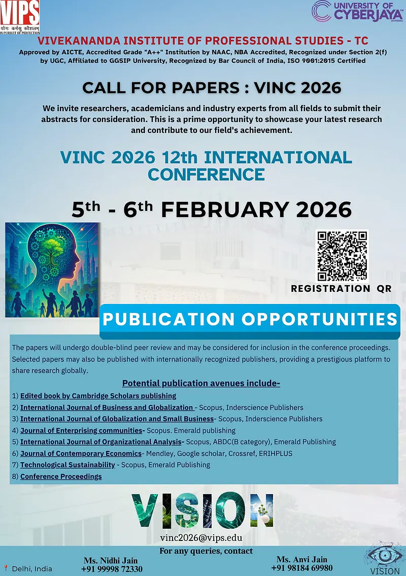 VINC'26 - 12th Edition International Conference by VSBS, VIPS TC