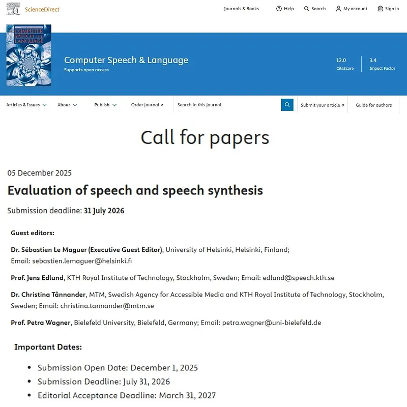 Evaluation of Speech and Speech Synthesis