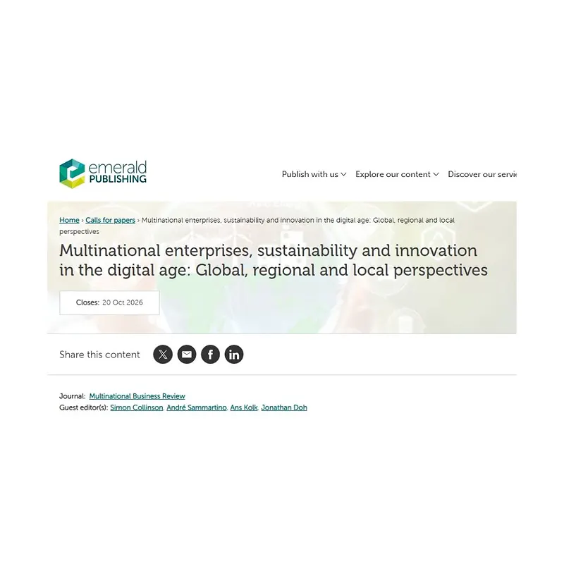 Multinational Enterprises, Sustainability and Innovation in the Digital Age: Global, Regional and Local Perspectives