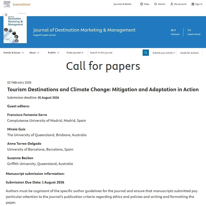 Tourism Destinations and Climate Change: Mitigation and Adaptation in Action