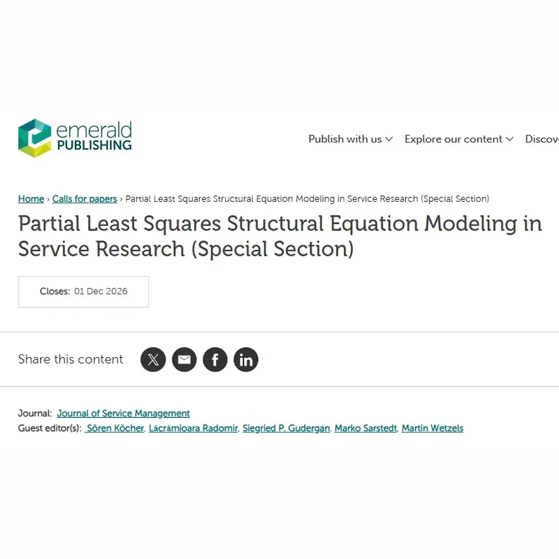 Partial Least Squares Structural Equation Modeling in Service Research